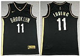 Nets 11 Kyrie Irving Black Gold 2021 Nike Swingman Jersey Dzhi,baseball caps,new era cap wholesale,wholesale hats